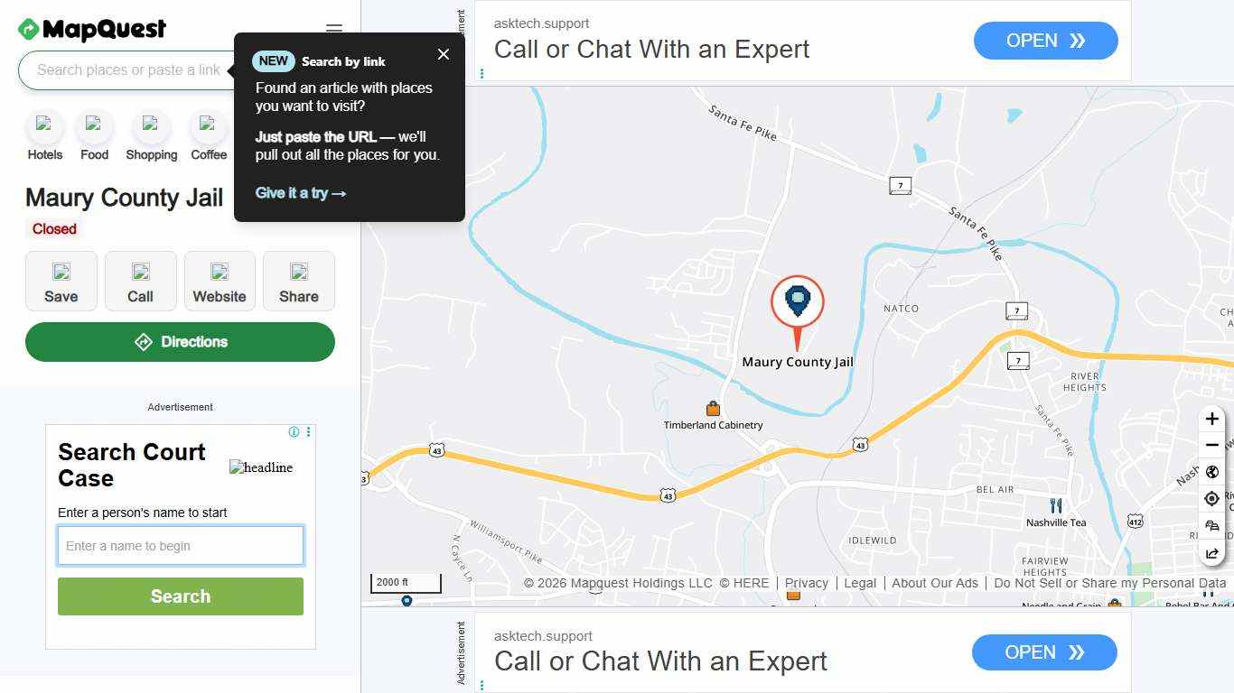 Maury County Jail, 1300 Lawson White Dr, Columbia, TN 38401, US - MapQuest