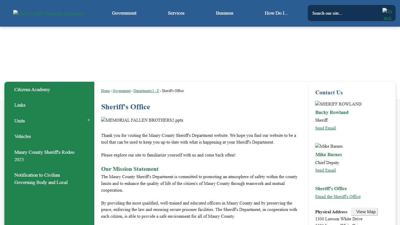 Sheriff's Office | Maury County, TN